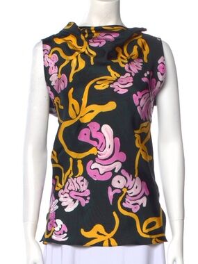 MARNI printed sleeveless blouse